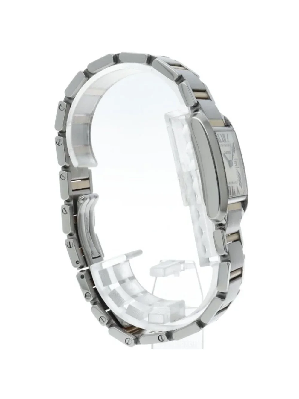 Cartier Tank Francaise MM Date Watch 18k Yellow Gold SS White